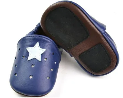 Wholesale Sheepskin Leather Infant Shoes Star Baby Casual Shoes