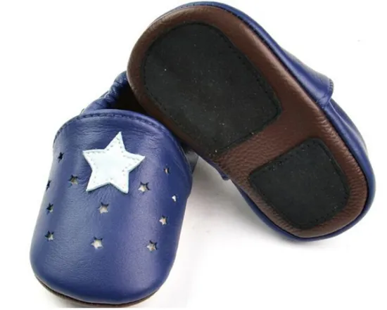 Wholesale Sheepskin Leather Infant Shoes Star Baby Casual Shoes