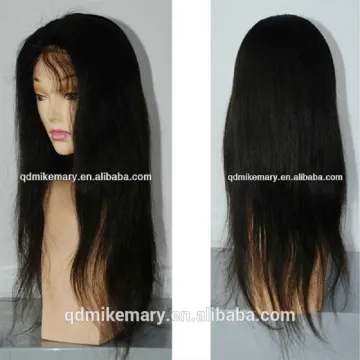 Bleached Knots Human Hair Topper Wig Brazilian Virgin Hair Straight Natural Black Glueless Natural Hairline Full Lace Wig