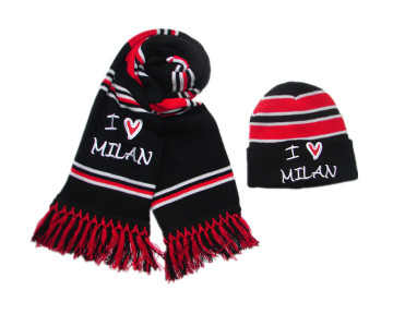2016 NEW DESIGN acrylic sports soccer hats scarf sets