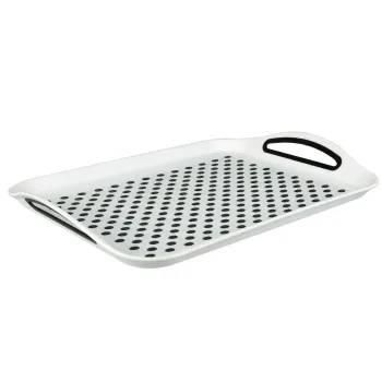 Anti-Slip Plastic Food Serving Trays with Rubber Grip Surface