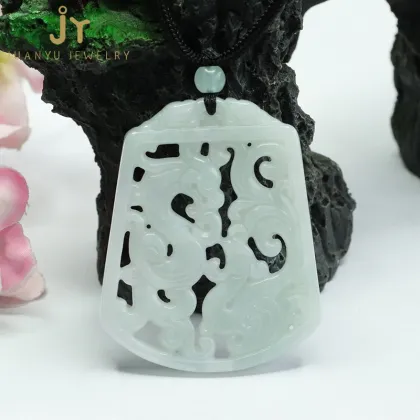 Wholesale Myanmar Jade, Precious Stone Dragon & Phoenix Gemstone Jadeite Pendants: Green Jade Jewelry Collection