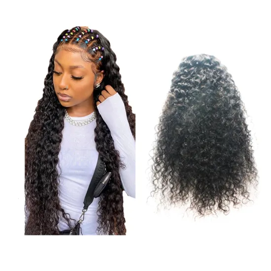 Curly Human Hair Pre Plucked Hairline Invisible German Brazilian Transparent 13x4 Front lace wigs Swiss Lace Front Wig