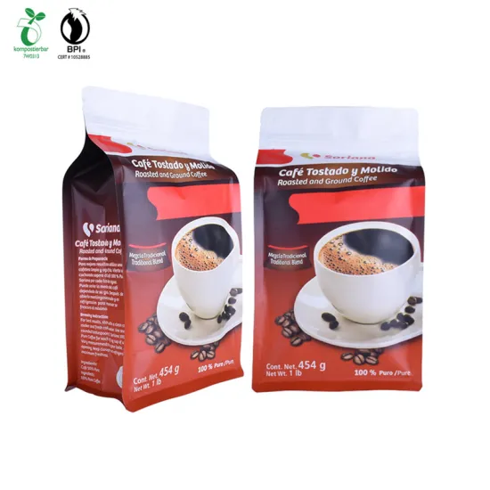 Customized Coffee Bag Square Bottom Pouch With Valve