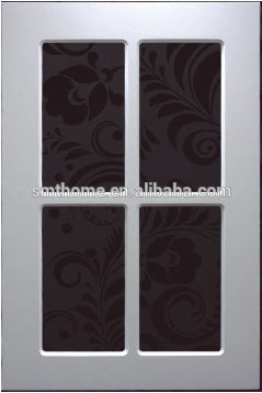 PVC foiled glass front kitchen cabinet door