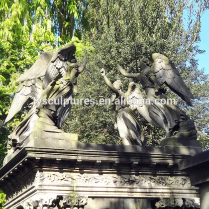 Famous four angels antique stone sets angels statues for garden decoration