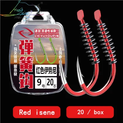 20pcs/Box High Carbon Steel Iseney Barbed Spring Hook Fishing Tackle: Fishing Hook Swivel, Carp Jig, Fly Fishing Hooks
