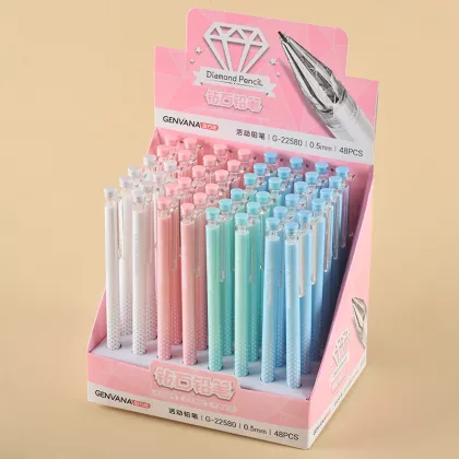 Student Retractable Pen and Mechanical Pencil - G-22580 0.5mm Diamond Propelling Pencil