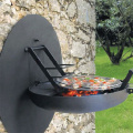 Wall-mounted Retractable Steel Fire Pit Barbecue Grill