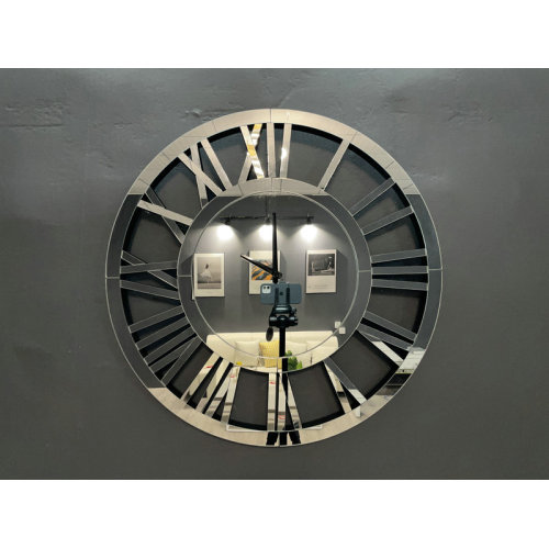 horloge électrique en miroir rond