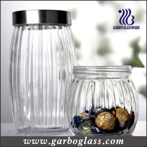 Lidded Tall Glass Bottle &Olivary Food Container (GB2102H-1)