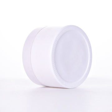 Recipiente de jarra de creme branco de 250g com tampas brancas