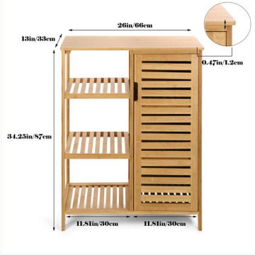 Wood Bamboo Storage Cabinet Toilet Organizer Shelf