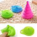 2018 Hot Sale New Kitchen Tool Silicone Funnel Food-grade Multi-layer Folding Silicone Portable Funnel 10 Colors