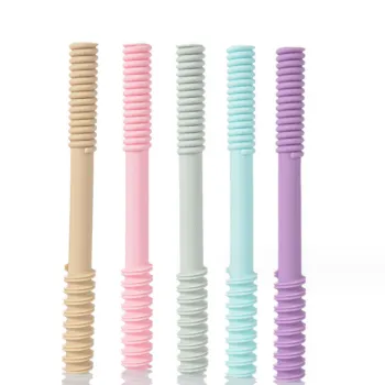 Food Grade Soft Silicone Baby Teether Anti-Eating Hand Tube