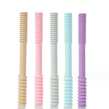 Food Grade Soft Silicone Baby Teether Anti-Eating Hand Tube