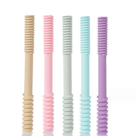 Food Grade Soft Silicone Baby Teether Anti-Eating Hand Tube