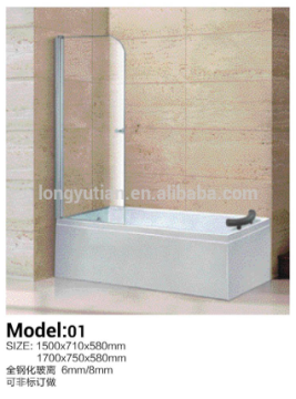 simple acrylic portable bathtub with screen shower door