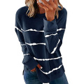 Striped Printed Loose Pullover Tops