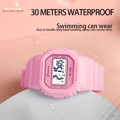 Mingrui Student Square Chronograph Waterproof Digital Watch