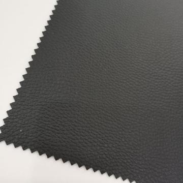 Cuoio in PVC nero da 0,6 mm con supporto in French Terry