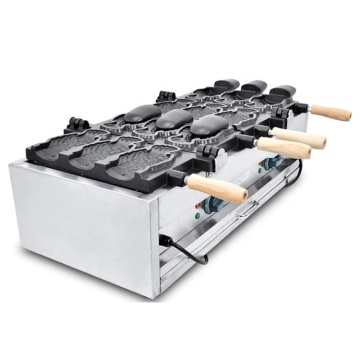 Big Open Mouth Tayaki Machine: Fish Shaped Cake and Ice Cream Cone Maker with 6 Fish Molds