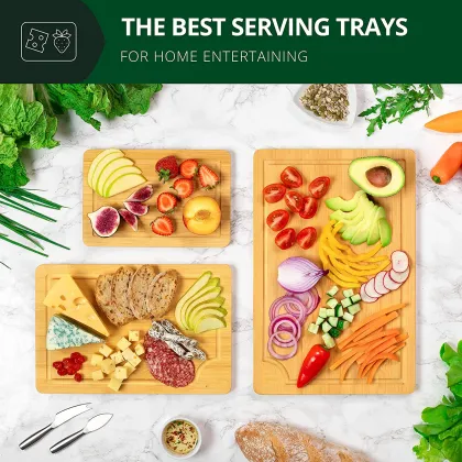 Bamboo Large 3pcs Maple End Grain Teak Bulk Sublimation Cutting Board set