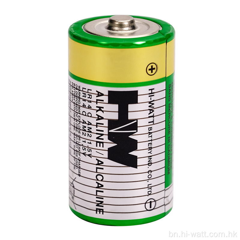 HW Alkaline ব্যাটারি LR14 C সাইজ দীর্ঘস্থায়ী