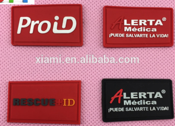 high quality well design embossed words rectangle shape silicone label