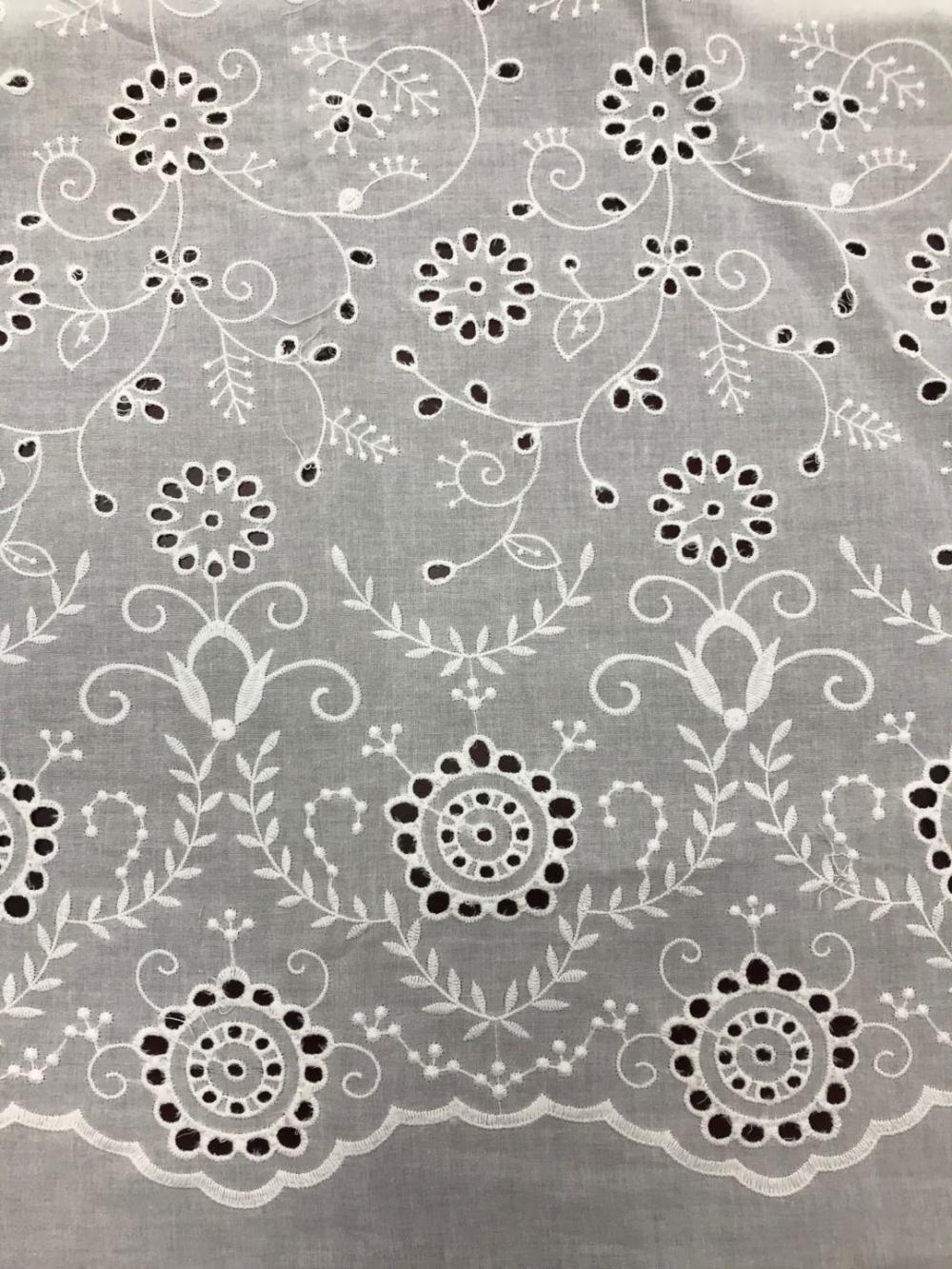 white Cotton embroider fabric
