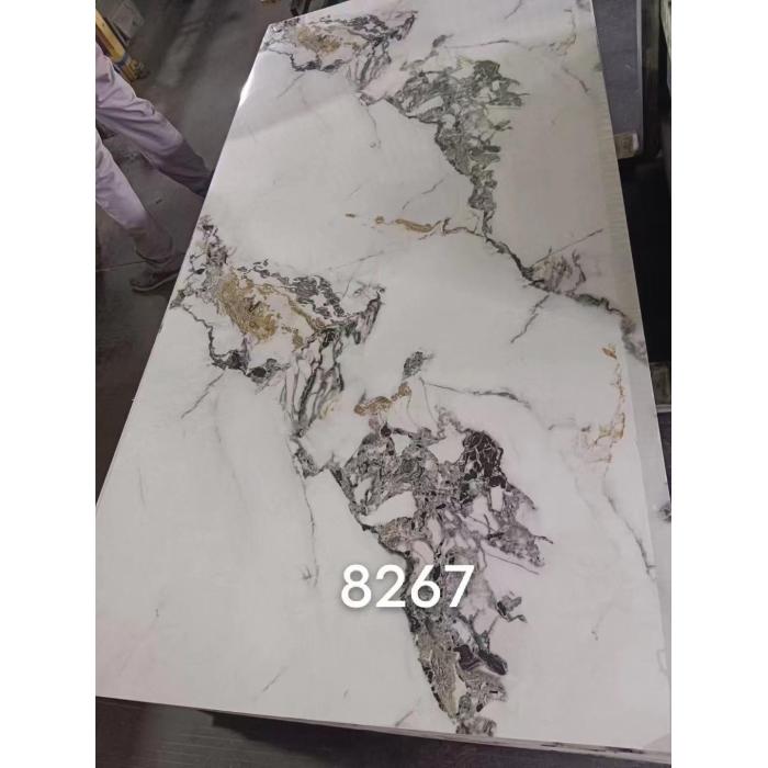 UV Lembaran Marble Panel PVC Panel Permukaan Gloss Calar Kalis air