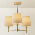 3 Arm Brushed Gold Chandelier Ceiling Lamp
