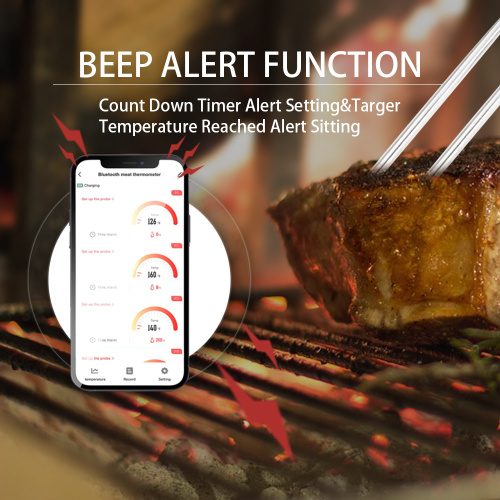 Wireless Bluetooth Meat Thermometer Cooking BBQ Grill Oven