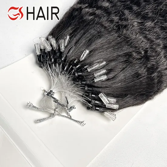GS Unprocessed Virgin Brazilian Hair 400 Strands Lot - Loop Hair Extensions/Jerry Kinky Straight Micro Ring