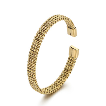 KALEN Unisex Minimalist Vintage Steel Cuff Bracelet