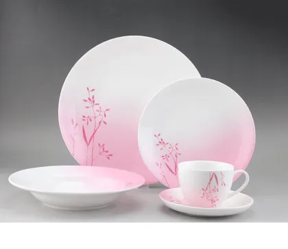 Customized White Bone Porcelain Dinnerware Pad Printing