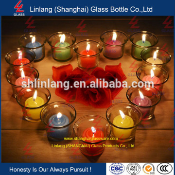 2015 customize glass christmas candle holder design novel