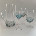 Colorful dots decor glass drinking set