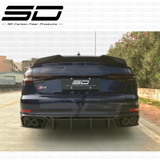 Real Dry Carbon Fiber SD Style Rear Spoiler for AD S4 B10 Body Kit 2019