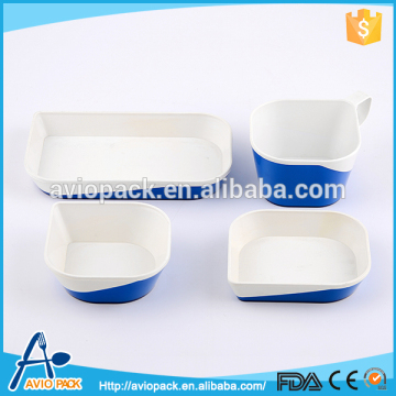 Professional heat resistant 4pcs plastic rotable inexpensive dinnerware for inflight