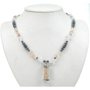 Hematite Bottle Pendant Neckace con chip de topacio