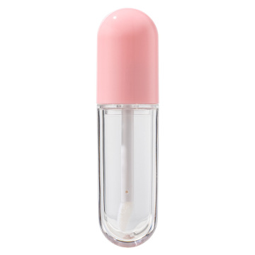 Custom Logo Low MOQ 4ml Pink White Black Lip Gloss Packaging with Big Brush