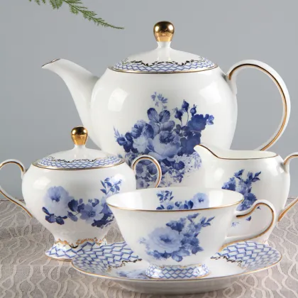 15 Pcs Royal Albert Floral Decal Afternoon Tea Sets with Gift Box