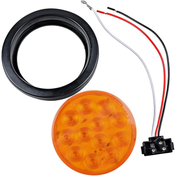 12 LED 4" Round Tail Lights - Waterproof Stop Turn Signal Brake Trailer Lights