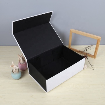 Luxury Matte Lamination Book Shaped Rigid Paper Flap Custom Printed Magnetic Closure Gift Box - Black Magnet