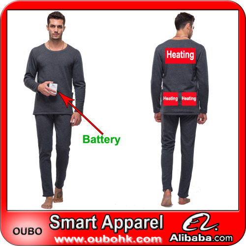 Men Winter Thermal Underwear Set With Electric Heated System Battery Heated Clothing Warm OUBOHK