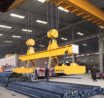 Telescopic Beam Electric Steel Rebar Unload Crane Lifting Magnet Spreaders