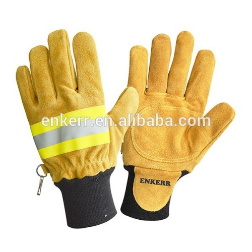 Firefighter gloves/fire rescue gloves/leather fire fighting gloves