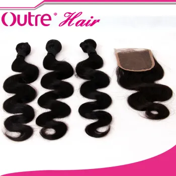 Best Quality 6A Unprocessed Brazilian Virgin Human Hair Extension Body Wave 100% Human Hair Weave with Lace Closure