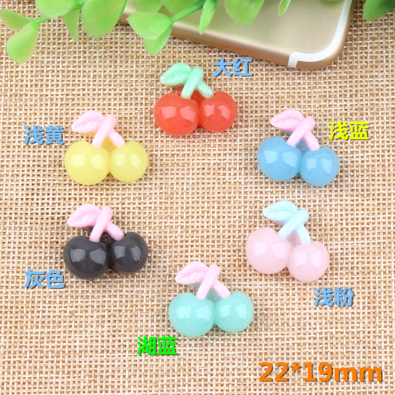 10Pcs Cute Simulation Jelly Cherry Carrot Embellishment Flatback Resin Cabochon DIY Mobile Phone Bows Scrapbooking Decoration